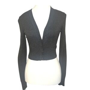 Express Sweater Womens Gray Cardigan Cropped Knit Retro Y2K Bella M